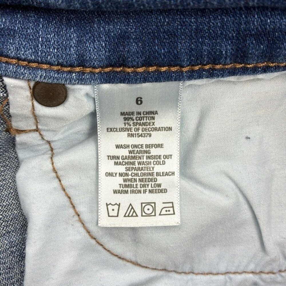 Aeropostale Skinny Jeans Size 6 Distressed Blue High Rise Ripped Cheeky Jegging - Picture 7 of 7